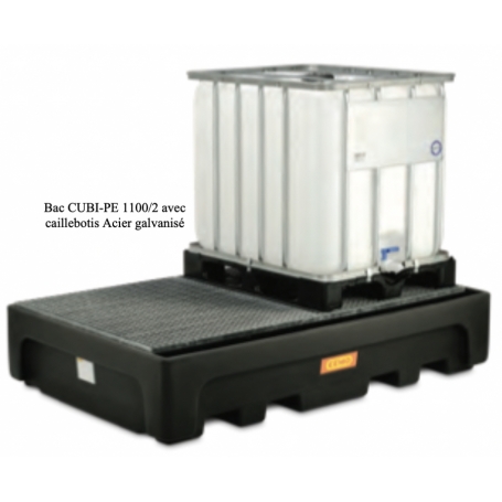 BACS DE RETENTION EN PE POUR 2 IBC