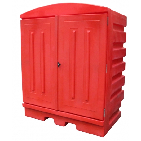 CONTENEUR DE RETENTION EN PE ROUGE 280 LITRES