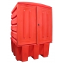 CONTENEUR DE RETENTION EN PE ROUGE 1000 LITRES