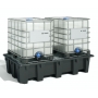 BAC DE RETENTION 1050 LITRES EN PE POUR 2 IBC