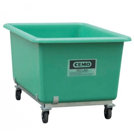 BACS RECTANGULAIRES RIGIDES (PFV) SUR ROULETTES DE 100 A 2200 LITRES