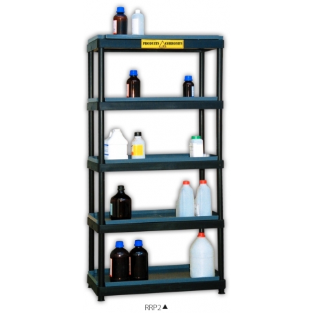 RAYONNAGES EN POLYETHYLENE AVEC RETENTION