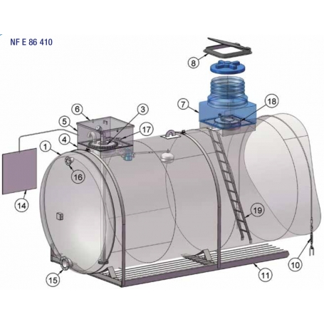 CUVES EN ACIER PRE-EQUIPEE A ENTERRER  (de 30 000 Litres à 120 000 litres)